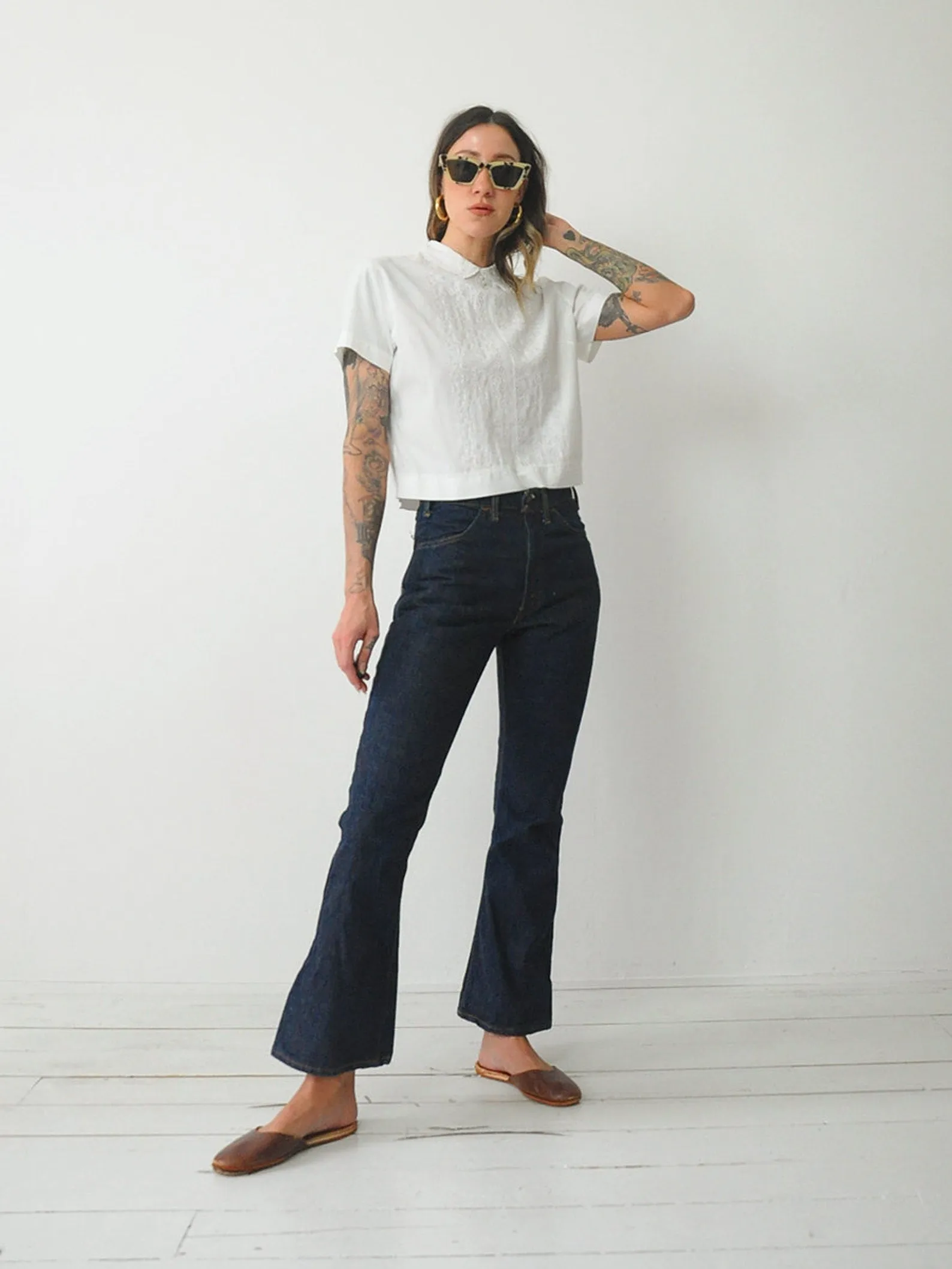 1960's Doris Eyelet Blouse