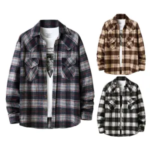 Men's Long Sleeve Flannel Plaid Shirt